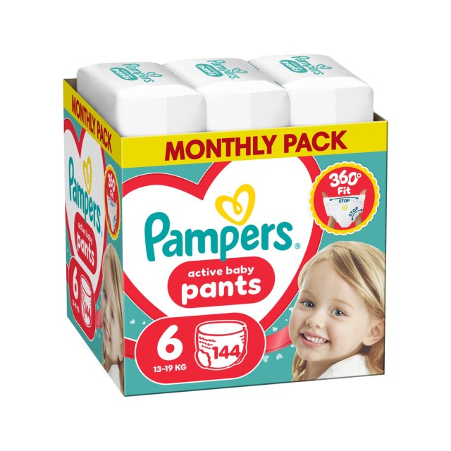 Pampers Active Baby Pants Monthly Pack No6 (13-19kg) 144τμχ