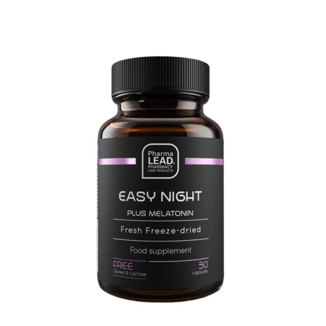 Pharmalead Black Range Easy Night Plus Melatonin για την Διατήρηση Φυσιολογικού Ύπνου & Ανακούφιση από το Jet Lag 30 vegan κάψουλες