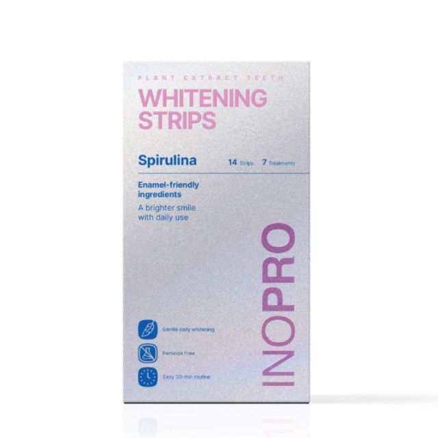 INOPRO Ταινίες Λεύκανσης Δοντιών Spirulina 7 Θεραπείες - 14 τμχ