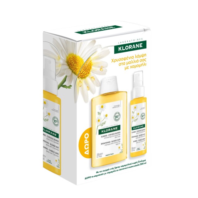 Klorane Promo Pack Camomille Σπρέι για Χρυσαφένιες Ανταύγειες με Χαμομήλι και Ξύδι+ Δώρο Σαμπουάν Χαμομηλιού 200ml