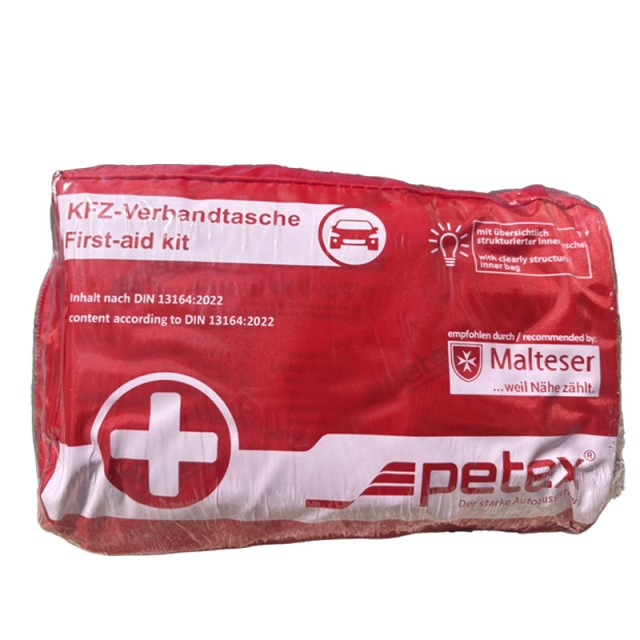 Petex Φαρμακείο Πρώτων Βοηθειών Αυτοκινήτου με Εξοπλισμό και Πιστοποίηση DIN 13164:2022