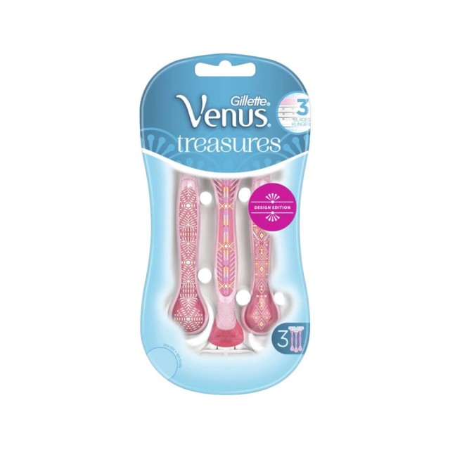 Gillette Venus Treasures Design Edition Ξυραφάκια Με 3 Λεπίδες 3τεμ