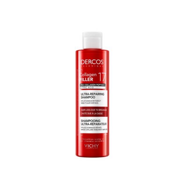 Vichy Dercos Collagen 17 Filler Σαμπουάν για Δράση κατά της Τριχόπτωσης και της Θραύσης των Μαλλιών 200ml