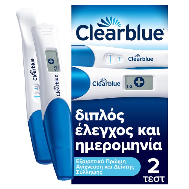 Clearblue Τεστ Εγκυμοσύνης Πρώιμος Έλεγχος & Ημερομηνία 2 τεμ