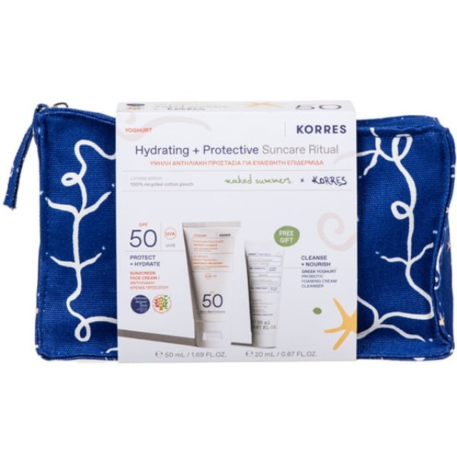 Korres Promo Yoghurt Sunscreen Face Cream Spf50 Αντηλιακό Προσώπου 50ml + Foaming Cream Cleanser with Pre + Probiotics Κρέμα Καθαρισμού 20ml