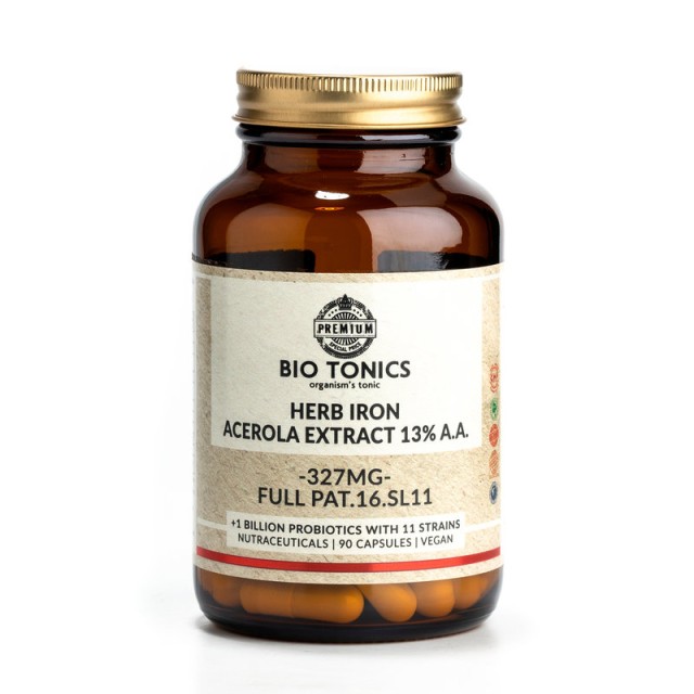 Bio Tonics Herb Iron Plus C Acerola EX 327mg & Probiotics 90 κάψουλες