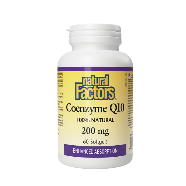Natural Factors Coenzyme Q10 200mg Αντιοξειδωτικό 60 Μαλακές Κάψουλες