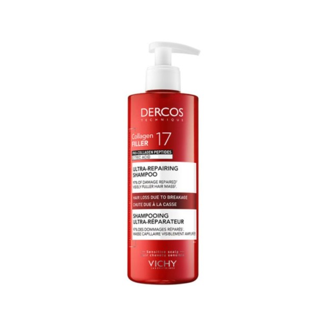 Vichy Dercos Collagen 17 Filler Σαμπουάν για Δράση κατά της Τριχόπτωσης και της Θραύσης των Μαλλιών 400ml