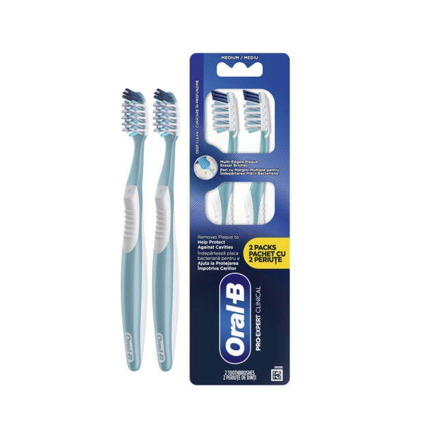 Oral-B Cross Action Pro Clean Μέτρια Χειροκίνητη Οδοντόβουρτσα 2τμχ