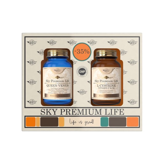 Sky Premium Life Promo Pack Queen Venus 60 κάψουλες και Δώρο L-Cysteine Vitamin C & B6 60 κάψουλες