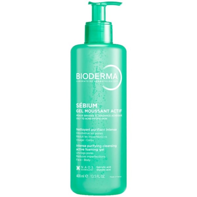 Bioderma Sebium Gel Moussant Actif Καταπραϋντικό Gel Καθαρισμού για Λιπαρές & Ακνεϊκές Επιδερμίδες, 200ml