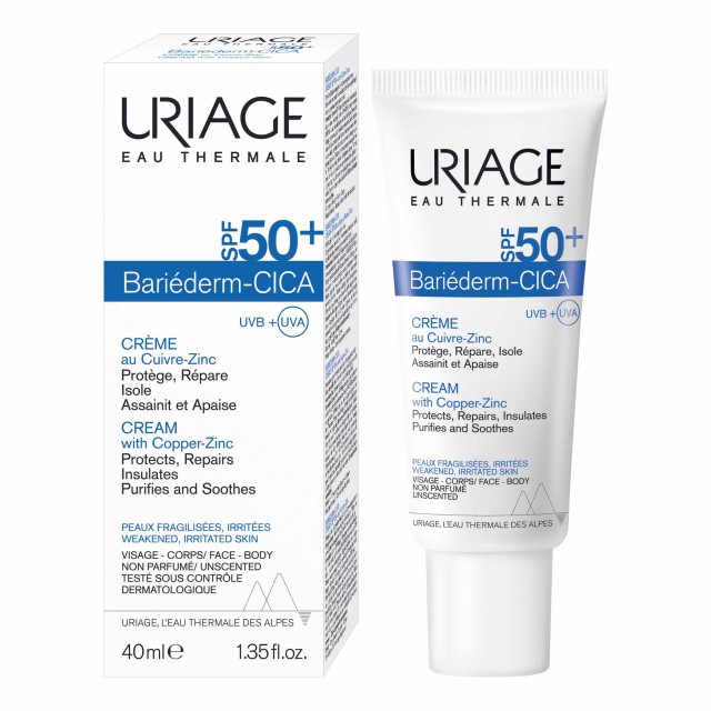Uriage Bariederm Cica Cream SPF50+ με CU-ZN 40ml
