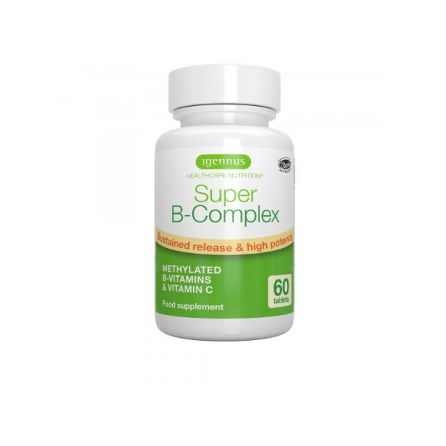 Igennus  Super B Complex Συμπλήρωμα Διατροφής Συμπλέγματος Βιταμινών B 60 κάψουλες