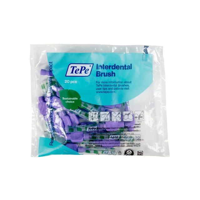 TePe Interdental Brush 1.1mm Μεσοδόντια Βουρτσάκια σε Μωβ Χρώμα , 20 τεμάχια