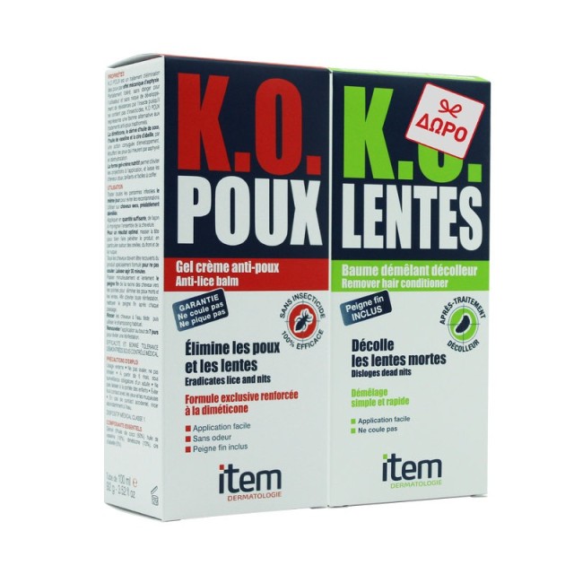 Inpa Item Promo Pack K.O. Poux Gel 100ml και Δώρο Item K.O. Lentes Gel 100ml