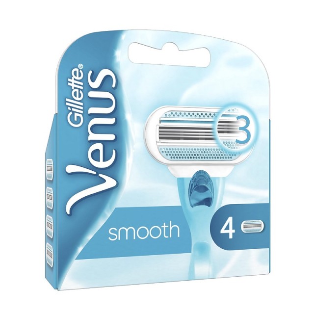 Gillette Venus Smooth Ανταλλακτικές Λεπίδες Ξυριστικής Μηχανής 4 Τεμάχια