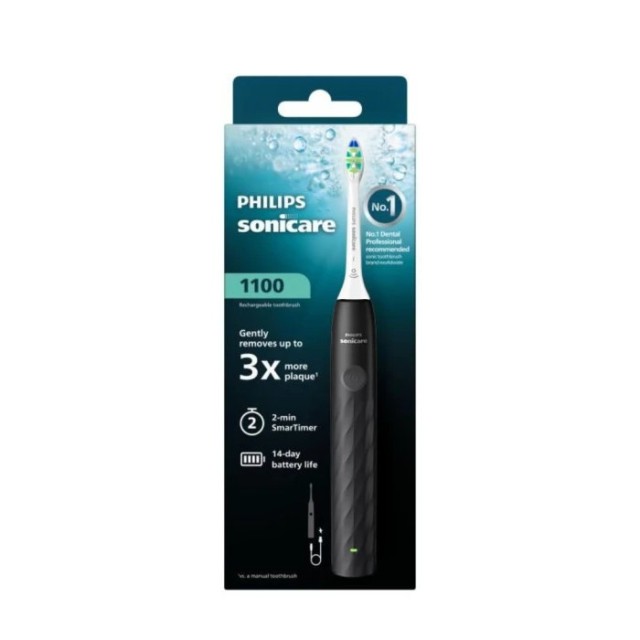 Philips Sonicare 1100 Επαναφορτιζόμενη Ηλεκτρική Οδοντόβουρτσα Μαύρη 1τεμ