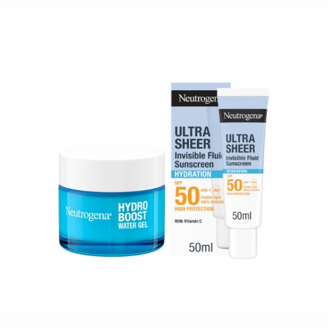 Neutrogena Sunscreen Ultra Sheer Promo Invisible Fluid Hydration SPF50 Αντηλιακό Γαλάκτωμα Προσώπου 50ml + Hydro Boost Water Gel 15ml
