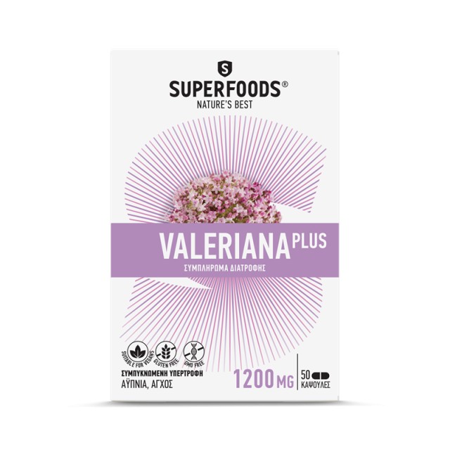 Superfoods Βαλεριάνα Plus 1200mg 50 Κάψουλες
