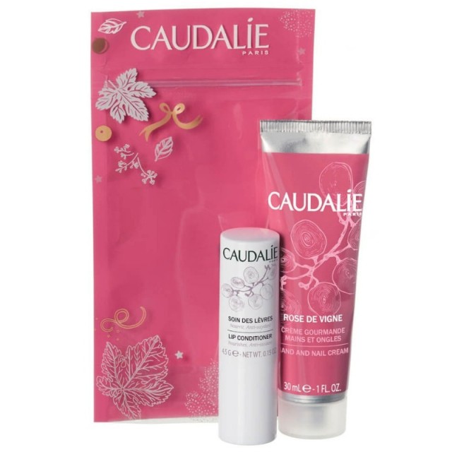 Caudalie Rose De Vigne Κρέμα Χεριών 30ml & Μαλακτικό Στικ Χειλιών 4.5gr