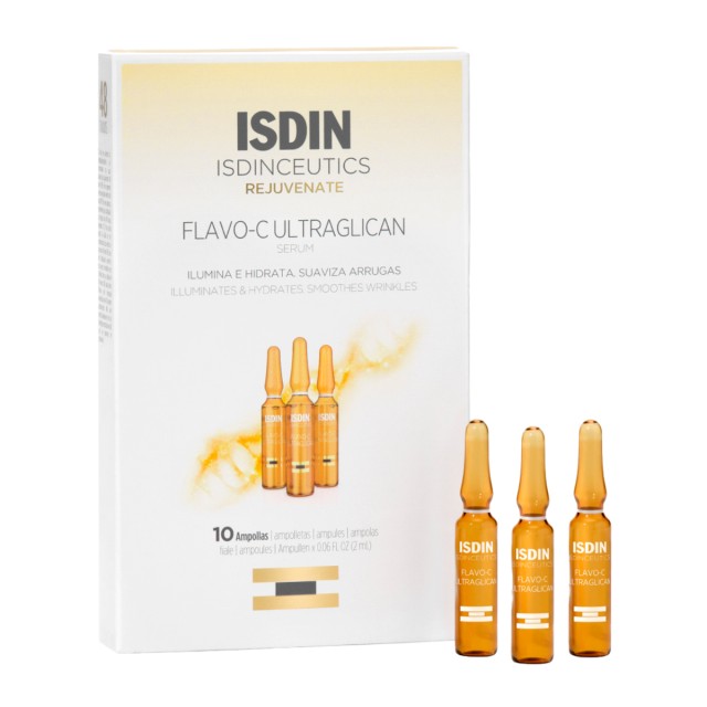 ISDIN Isdinceutics Flavo-C Ultraglican Αντιοξειδωτικός Ορός Προσώπου σε Αμπούλες 10x2ml