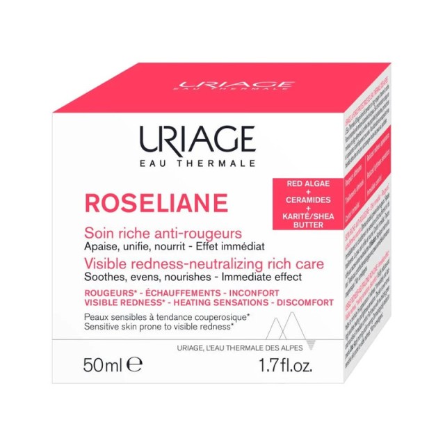 Uriage Roseliane Creme Riche Κρέμα κατά της Ερυθρότητας για Ξηρές Επιδερμίδες 50ml