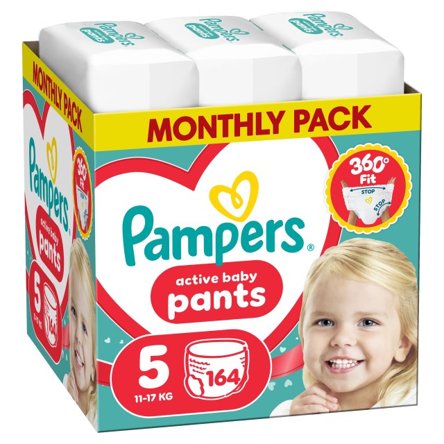 Πάνες Pampers Active Baby Pants Monthly Pack Νο5 (11-17kg) 164τμχ