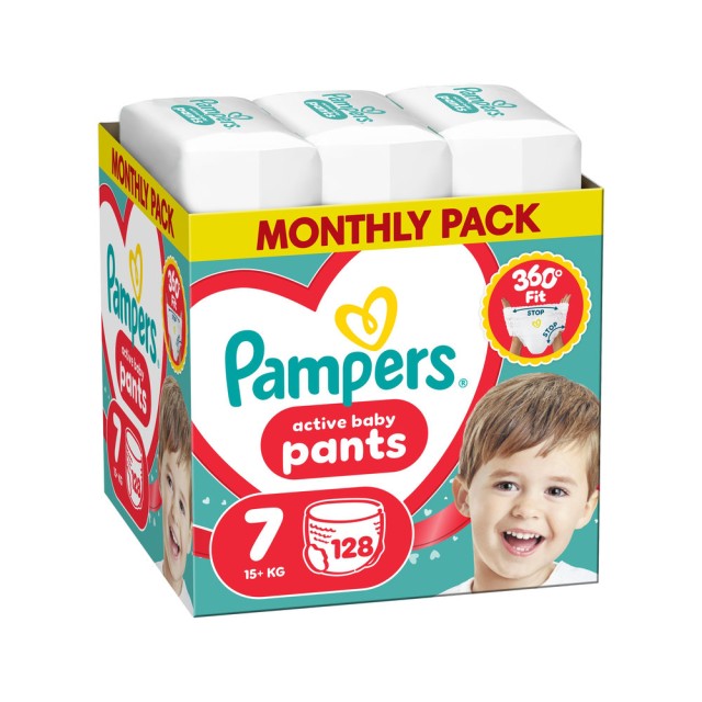 Pampers Active Baby Pants Monthly Pack No7 (15kg+) 128τμχ
