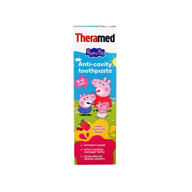 Theramed Anti-Cavity Toothpaste Peppa Pig Οδοντόκρεμα για Παιδιά έως 6 Ετών με Γεύση Κόκκινα Φρούτα 50ml