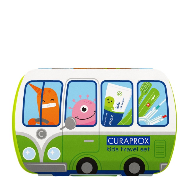 Curaprox Ταξιδιωτικό Σετ Περιποίησης Δοντιών για παιδιά 6-12 ετών Πράσινο, 1 τεμάχιο