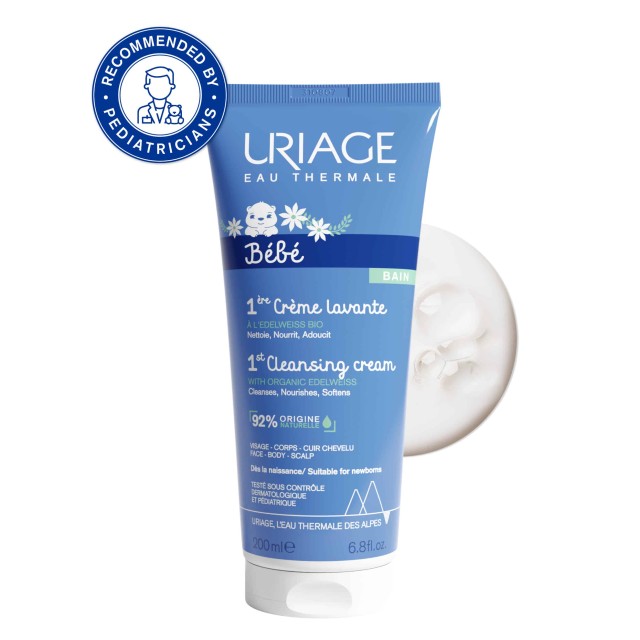 Uriage Eau Thermale Bebe 1st Cleansing Cream Παιδική Κρέμα Καθαρισμού, Χωρίς Σαπούνι 200ml