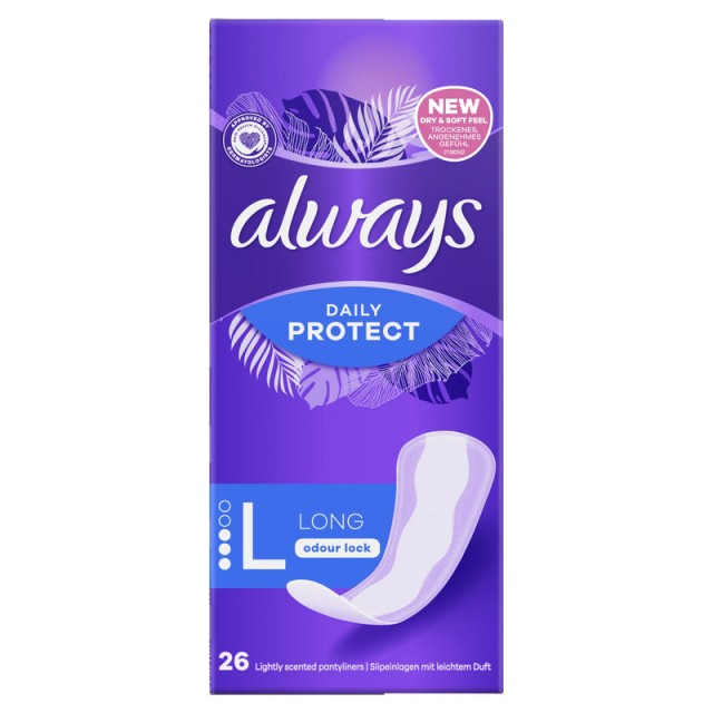Always Σερβιετάκια Daily Protect Long Κλείδωμα Οσμών 26 τεμ