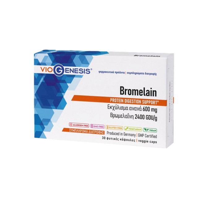VioGenesis Bromelain 2400 GDU/g 30 κάψουλες