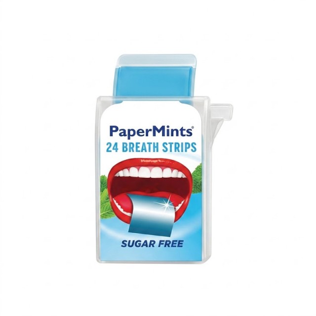 PaPerMints Sugar-Free Ταινίες & Μέντες Αναπνοής για την Κακοσμία του Στόματος 24 τεμάχια