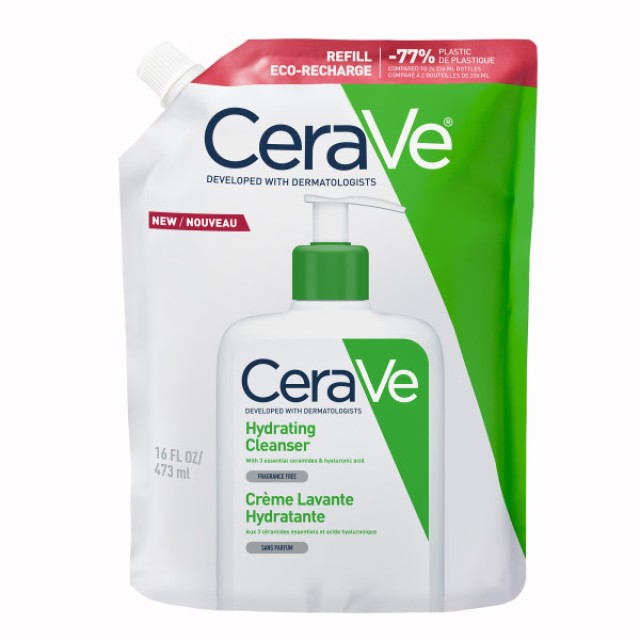 CeraVe Hydrating Cleanser Refill Ενυδατική Μη Αφρίζουσα Κρέμα Καθαρισμού για Πρόσωπο και Σώμα 473ml