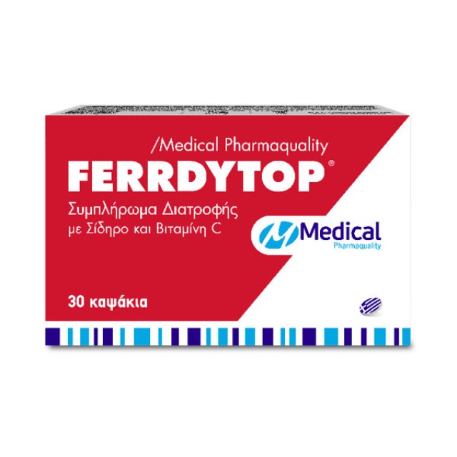 Medical Pharmaquality Ferrdytop Συμπλήρωμα Διατροφής με Σίδηρο & Βιταμίνη C 30 κάψουλες