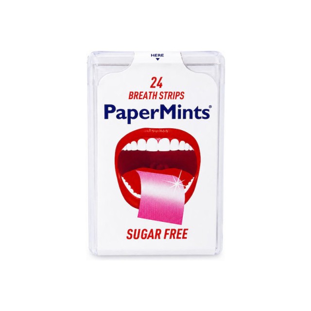 PaPerMints Sugar-Free Ταινίες & Μέντες Αναπνοής για την Κακοσμία του Στόματος με Γεύση Φράουλα 24 τεμάχια