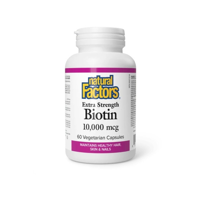 Natural Factors Biotin Extra Strength 10.000 μg 60 φυτικές κάψουλες