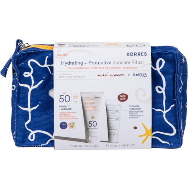 Korres Promo Greek Yoghurt Tinted Sunscreen Face Cream Protect & Hydrate Spf50 Αντηλιακό Προσώπου με Χρώμα 50ml + Foaming Cream Cleanser with Pre + Probiotics Κρέμα Καθαρισμού 20ml