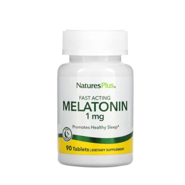 Natures Plus Melatonin 1mg Συμπλήρωμα Διατροφής για τον Ύπνο 90 Ταμπλέτες
