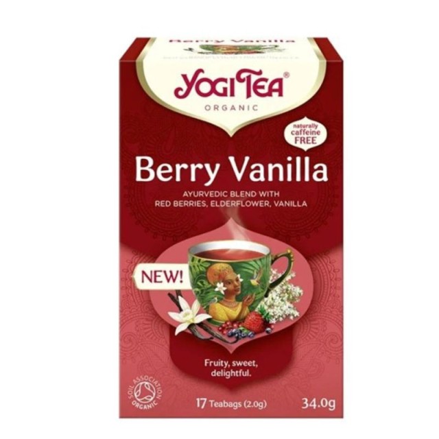 Yogi Organic Tea Berry Vanilla Βιολογικό Τσάι Μούρα & Βανίλια 17 φακελάκια