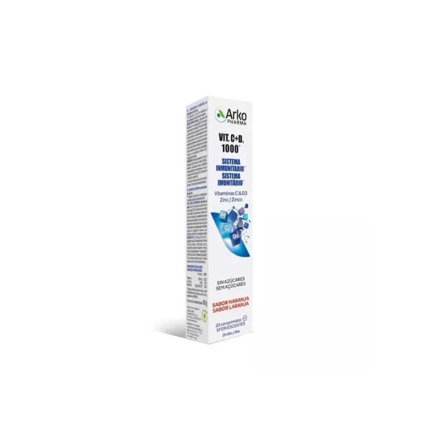 Arkopharma Vitamin C & D3 & Ψευδάργυρος Συμπλήρωμα Διατροφής για το Ανοσοποιητικό Σύστημα με Γεύση Πορτοκάλι 20 Αναβράζοντα Δισκία