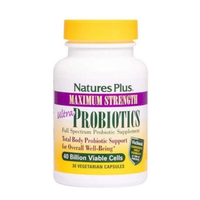 Natures Plus Probiotics Ultra με Προβιοτικά και Πρεβιοτικά 30 φυτικές κάψουλες