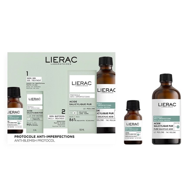 Lierac Promo Pack Protocole Anti-Imperfection & Anti-Blemish Le Stop Boutons 15ml + The Peeling 100ml