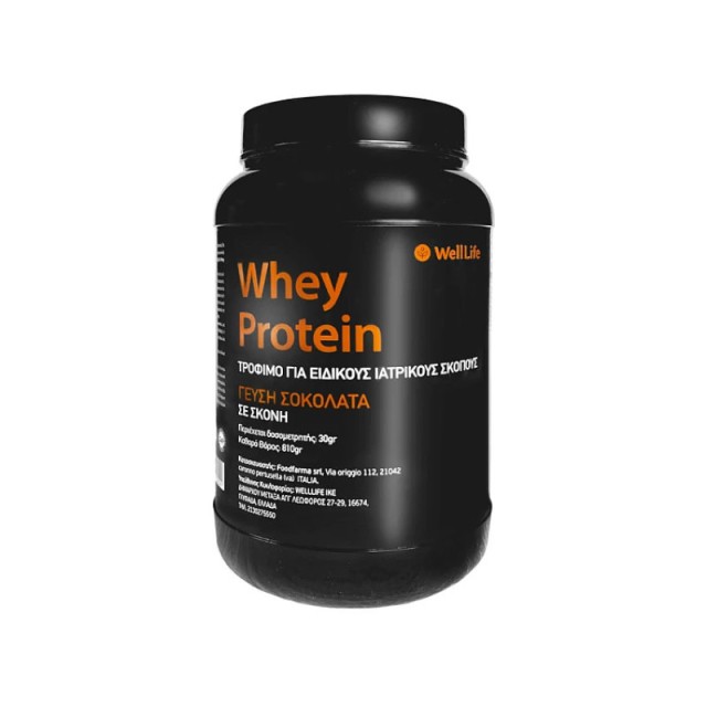 WellLife Whey Protein Συμπλήρωμα Πρωτεΐνης Ορού Γάλακτος με Γεύση Σοκολάτα 810 γραμμάρια
