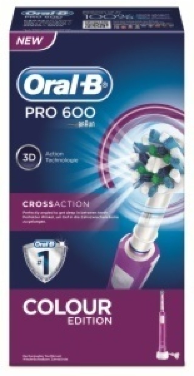 Oral-B PRO 600 Μωβ Ηλεκτρική Οδοντόβουρτσα από την Braun