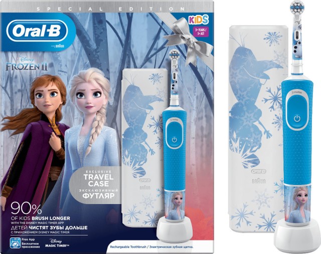 Oral-B Kids Special Edition Επαναφορτιζόμενη Ηλεκτρική Οδοντόβουρτσα, 1 Λαβή Disney Frozen 2, Για Ηλικίες 3+