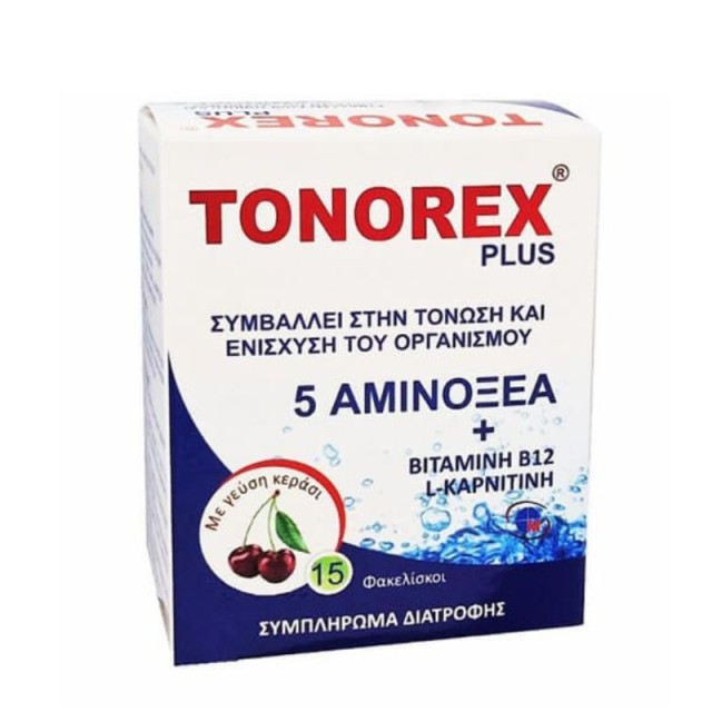 Medichrom Tonorex Plus για Τόνωση και Ενίσχυση του Οργανισμού 15 φακελίσκοι με Γεύση Κεράσι