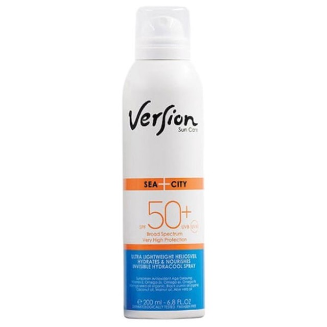 Version Suncare SEA+CITY Invisible Hydracool Spray SPF50+ Αόρατο Αντηλιακό Σπρέι Προσώπου - Σώματος 200ml