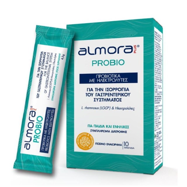 Almora Plus Probio Προβιοτικά με Ηλεκτρολύτες για Ανακούφιση των Συμπτωμάτων της Διάρροιας & Ενυδάτωση του Οργανισμού 10 φακελίδια